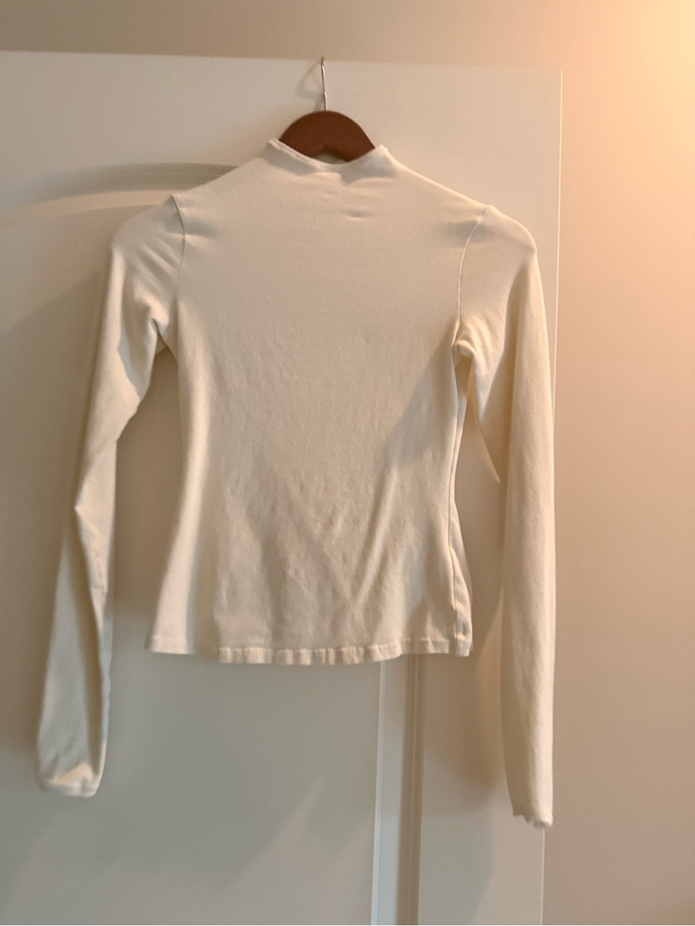 SKIMS Cream Long Sleeve Mock Neck Top